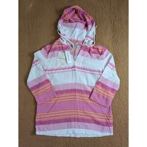 Tommy Bahama Beach Sunset Stripe Hoodie Pull-over Women's Size XS NEW Beach FLAW